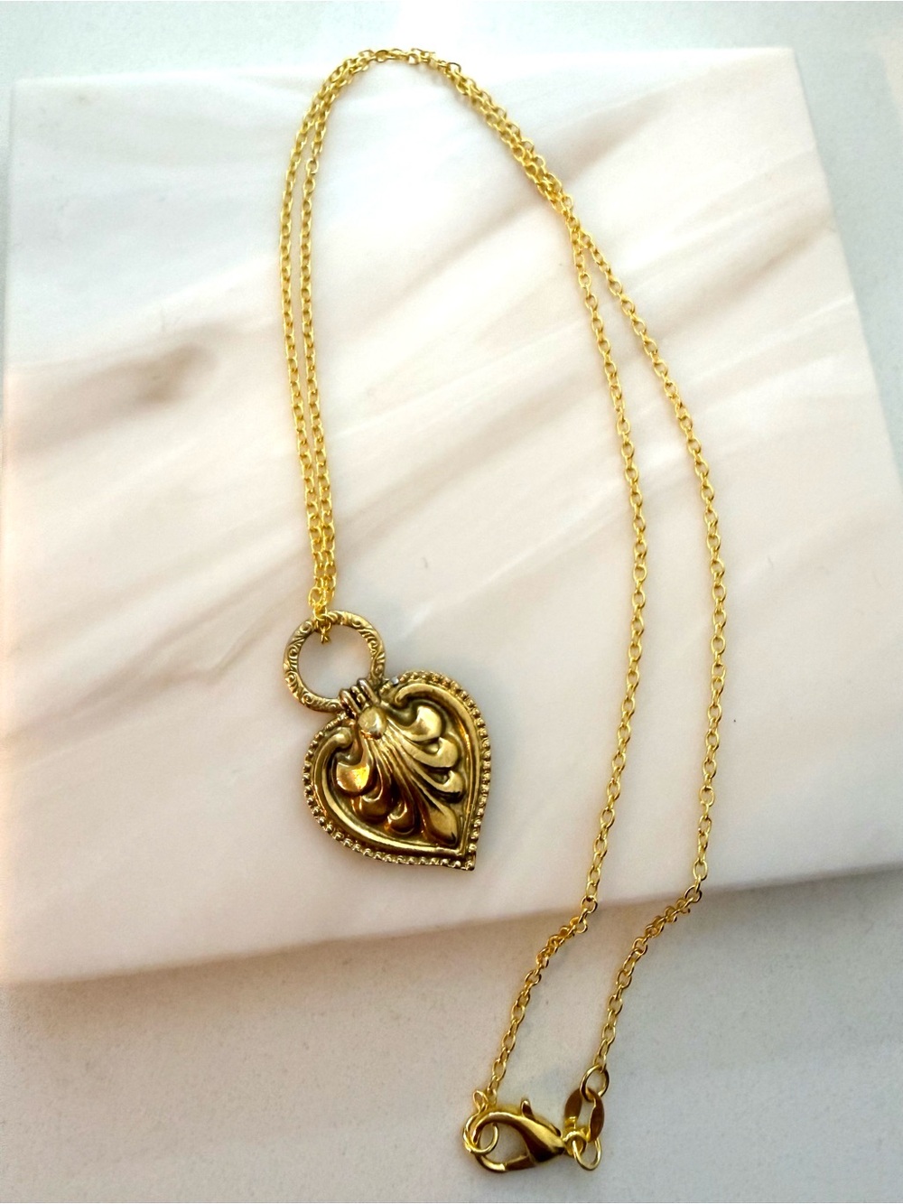 Gold Heart Pendant Necklace